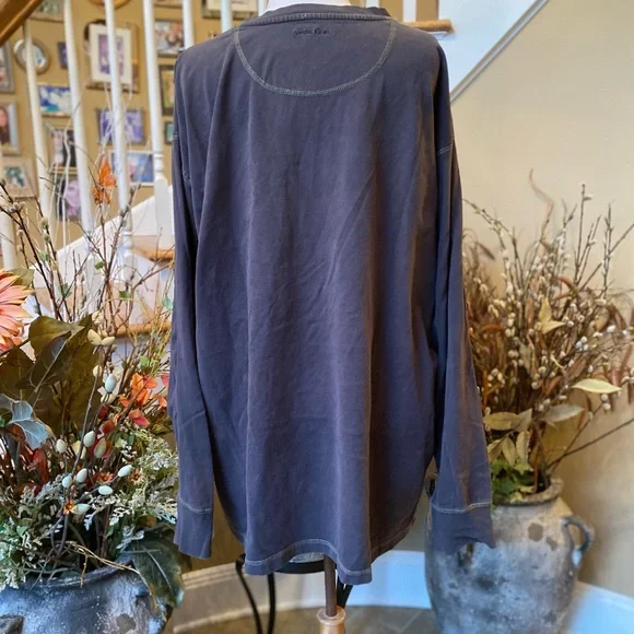 North River Outfitters XXL Green Cotton Pullover Shirt. Crew Neck w/2 Buttn Neck - Picture 3 of 7